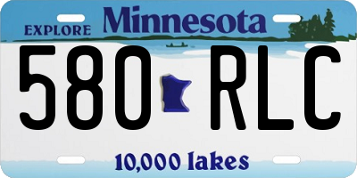 MN license plate 580RLC