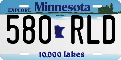 MN license plate 580RLD