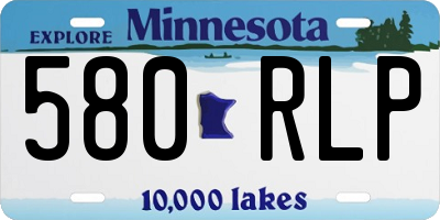 MN license plate 580RLP