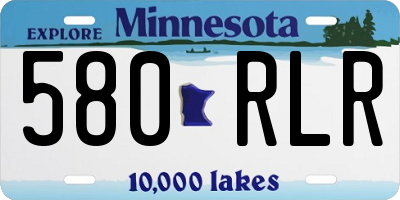 MN license plate 580RLR
