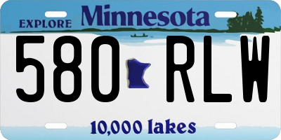 MN license plate 580RLW