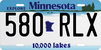 MN license plate 580RLX
