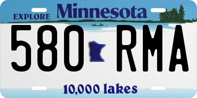 MN license plate 580RMA