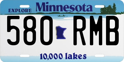 MN license plate 580RMB