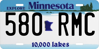 MN license plate 580RMC