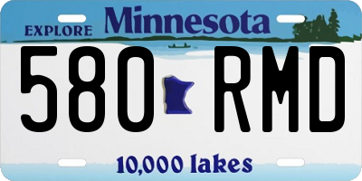 MN license plate 580RMD