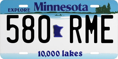 MN license plate 580RME