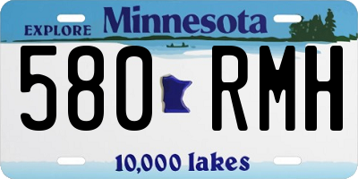 MN license plate 580RMH