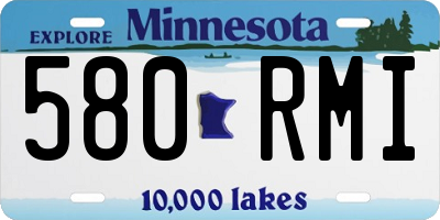 MN license plate 580RMI