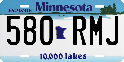 MN license plate 580RMJ