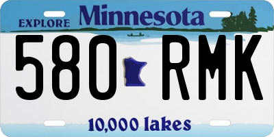 MN license plate 580RMK