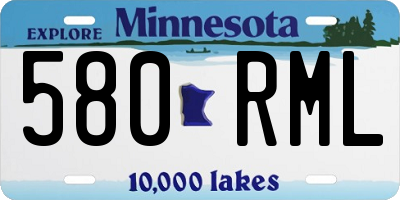 MN license plate 580RML