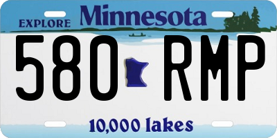 MN license plate 580RMP