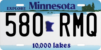 MN license plate 580RMQ