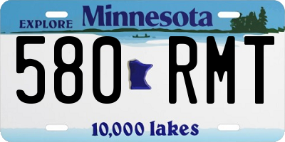 MN license plate 580RMT