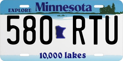 MN license plate 580RTU