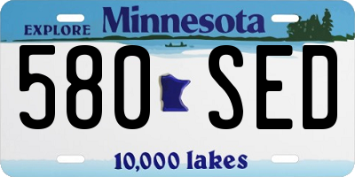 MN license plate 580SED