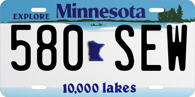 MN license plate 580SEW