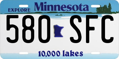 MN license plate 580SFC