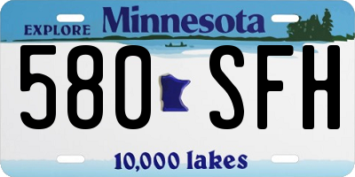 MN license plate 580SFH