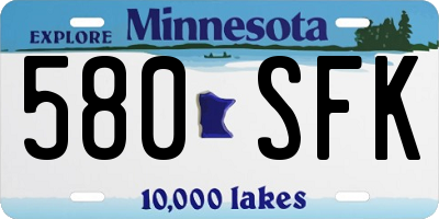 MN license plate 580SFK
