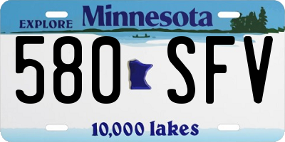 MN license plate 580SFV