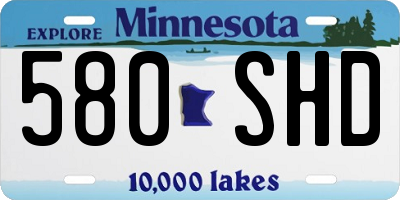 MN license plate 580SHD