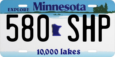 MN license plate 580SHP
