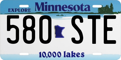 MN license plate 580STE