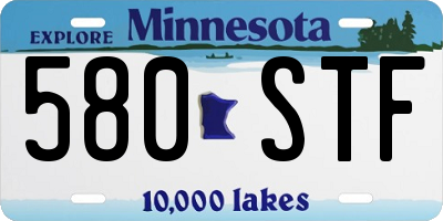 MN license plate 580STF