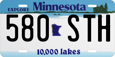 MN license plate 580STH