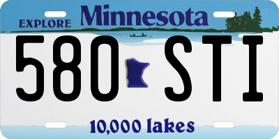 MN license plate 580STI