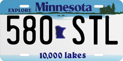 MN license plate 580STL