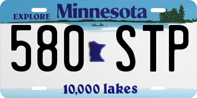 MN license plate 580STP