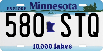 MN license plate 580STQ