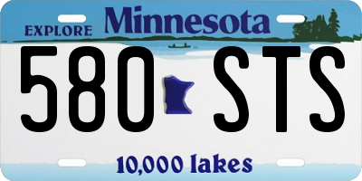 MN license plate 580STS