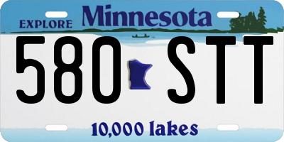 MN license plate 580STT