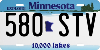 MN license plate 580STV