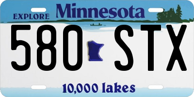 MN license plate 580STX