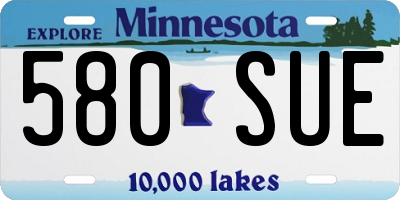 MN license plate 580SUE