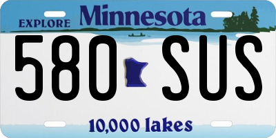 MN license plate 580SUS