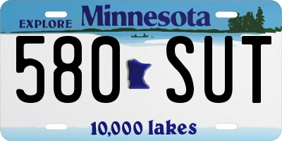 MN license plate 580SUT