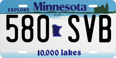 MN license plate 580SVB