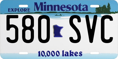 MN license plate 580SVC