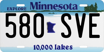 MN license plate 580SVE