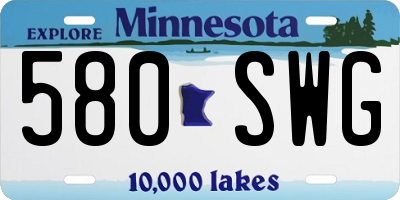 MN license plate 580SWG