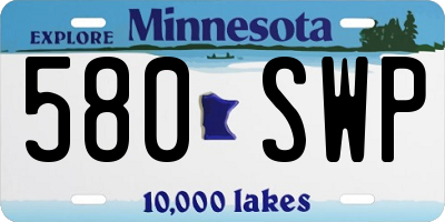 MN license plate 580SWP