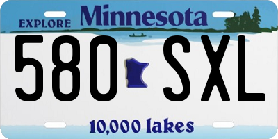 MN license plate 580SXL