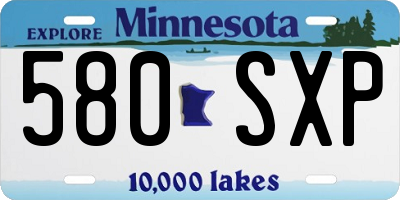 MN license plate 580SXP