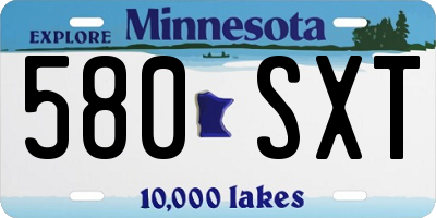 MN license plate 580SXT